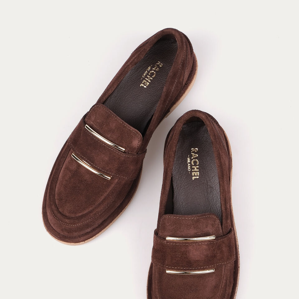 40224 Tokalı Kahve Süet Loafer Ayakkabı