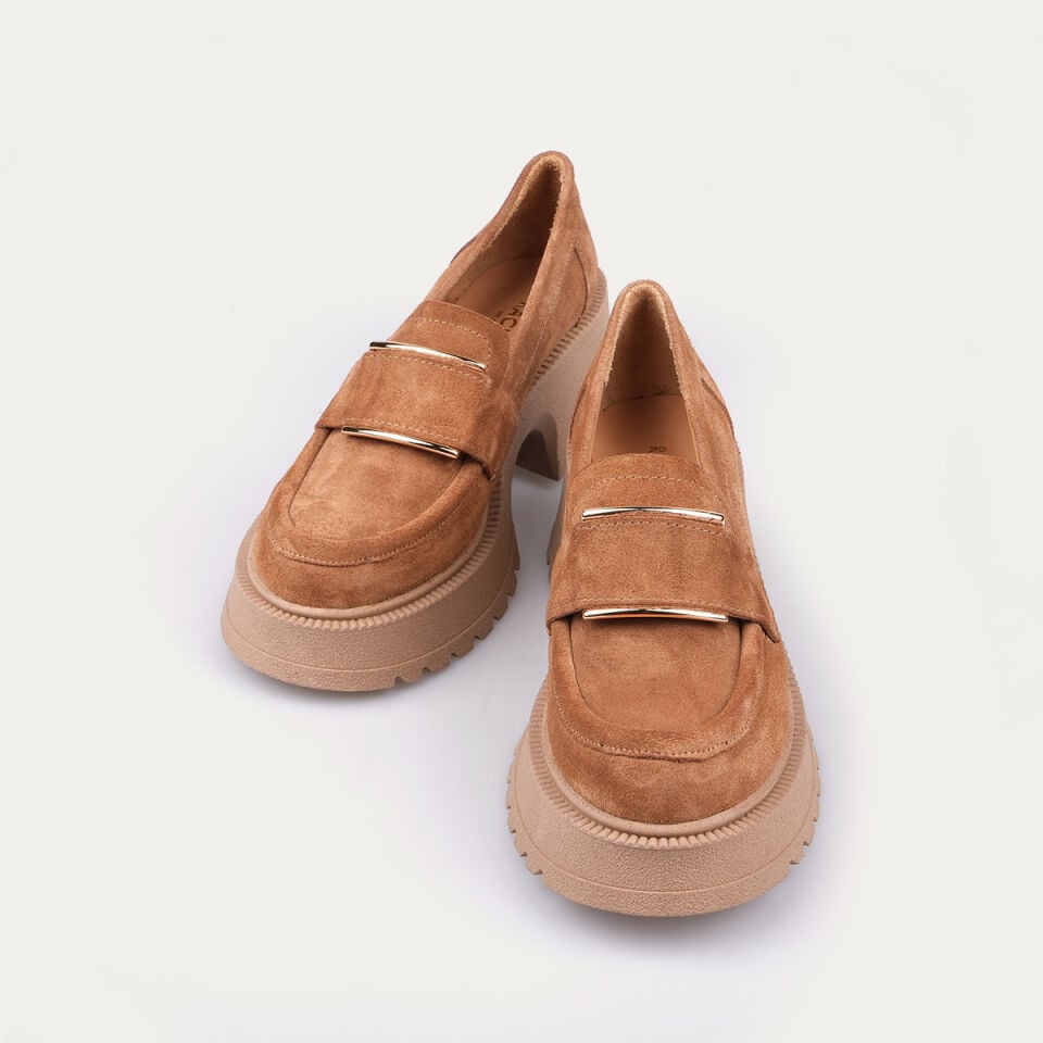 33604 Camel Süet Deck Loafer Ayakkabı
