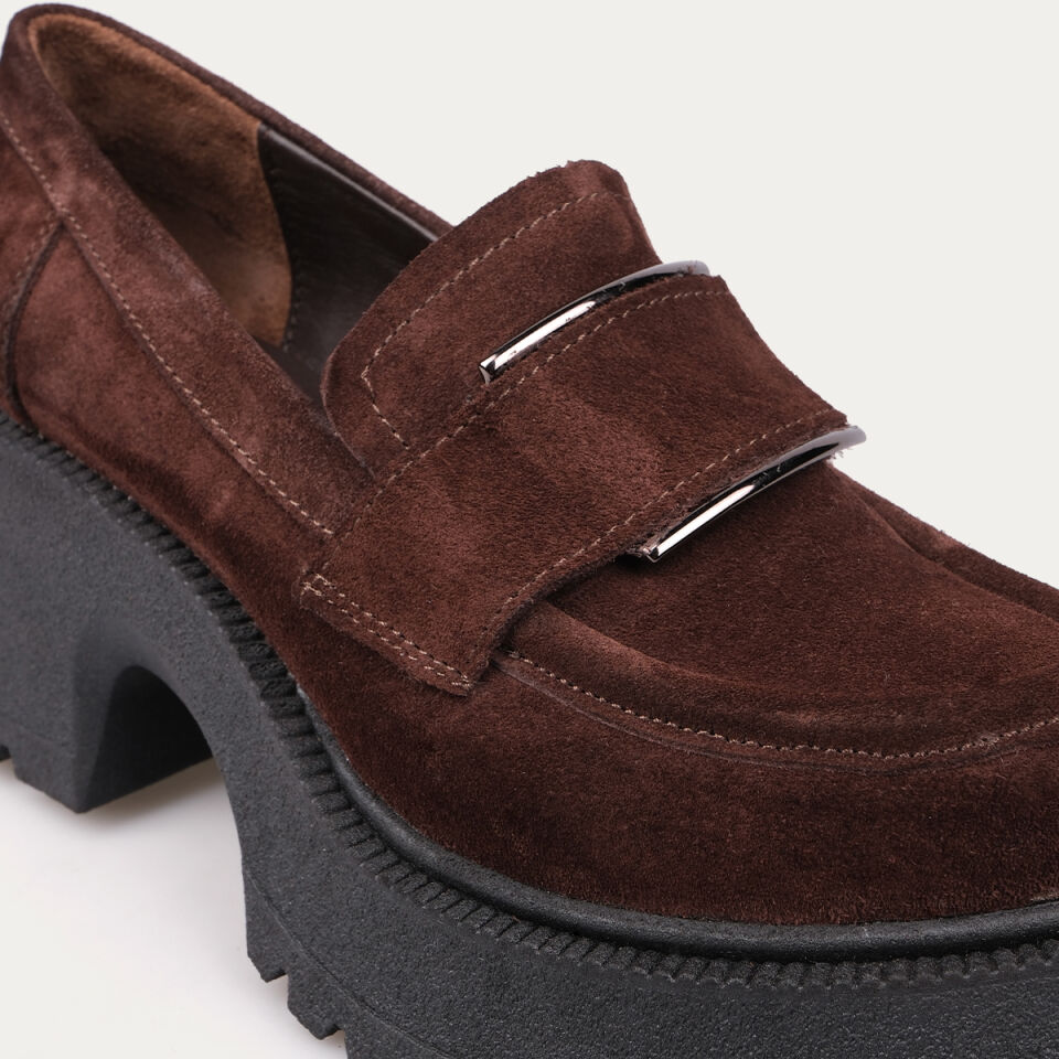 33604 Kahve Süet Deck Loafer Ayakkabı