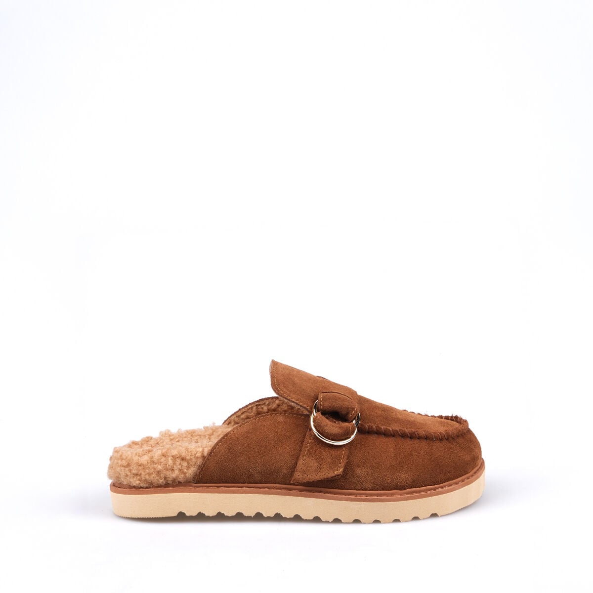 8217 Tokalı Camel Süet Sabo Terlik