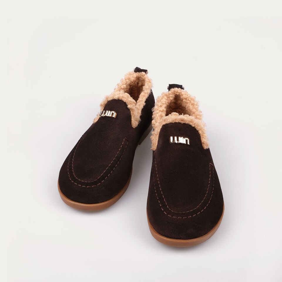 8146 Kahve Süet Flat Makosen Ayakkabı