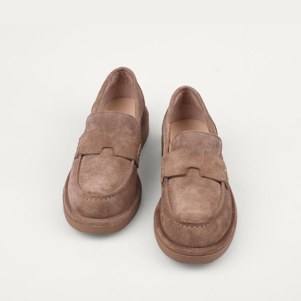 25-515 Bej Süet Deck Loafer Ayakkabı