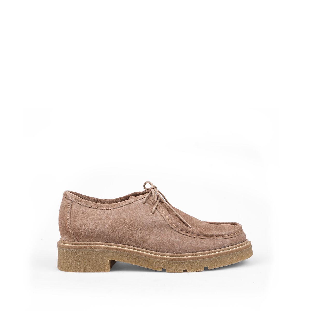 25-106 Bej Süet Bağcıklı Loafer Ayakkabı