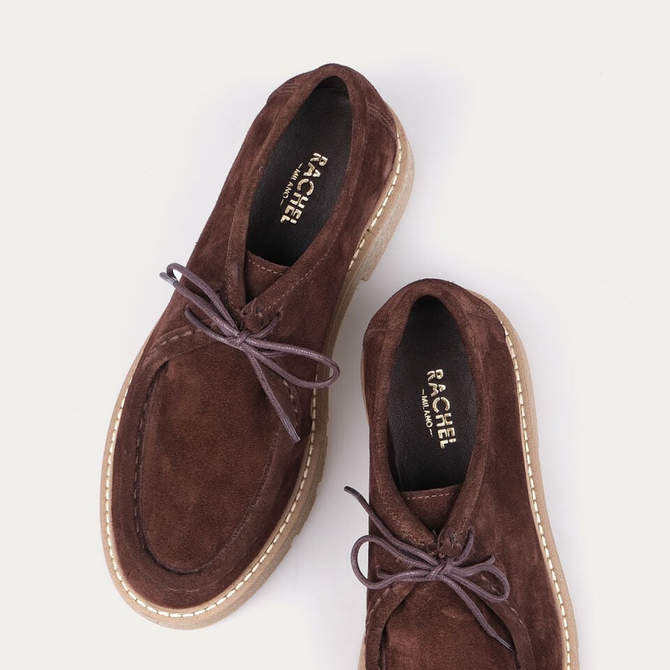 25-106 Kahve Süet Bağcıklı Loafer Ayakkabı