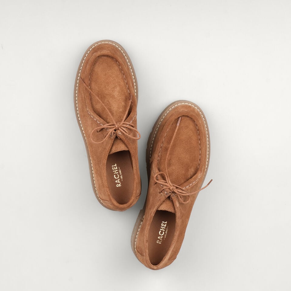 25-106 Camel Süet Bağcıklı Loafer Ayakkabı