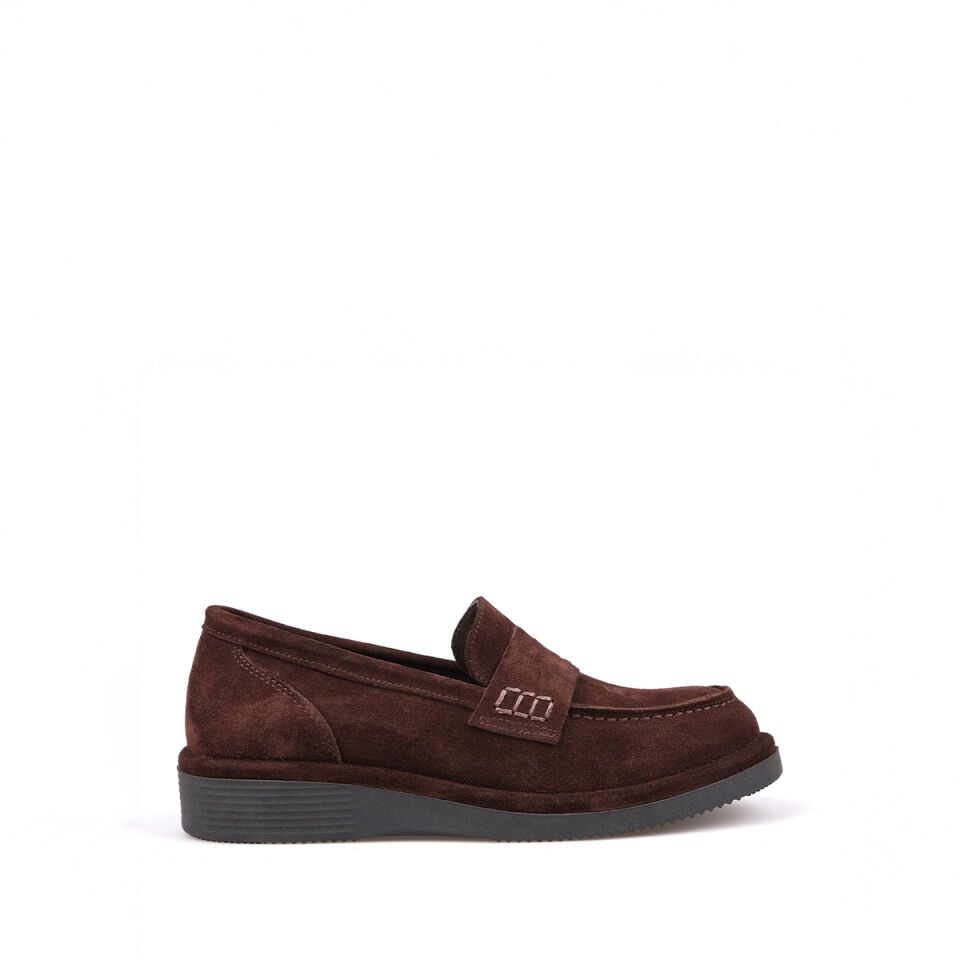 25-515 Kahve Süet Deck Loafer Ayakkabı