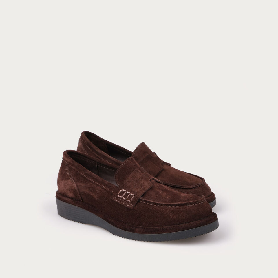 25-515 Kahve Süet Deck Loafer Ayakkabı