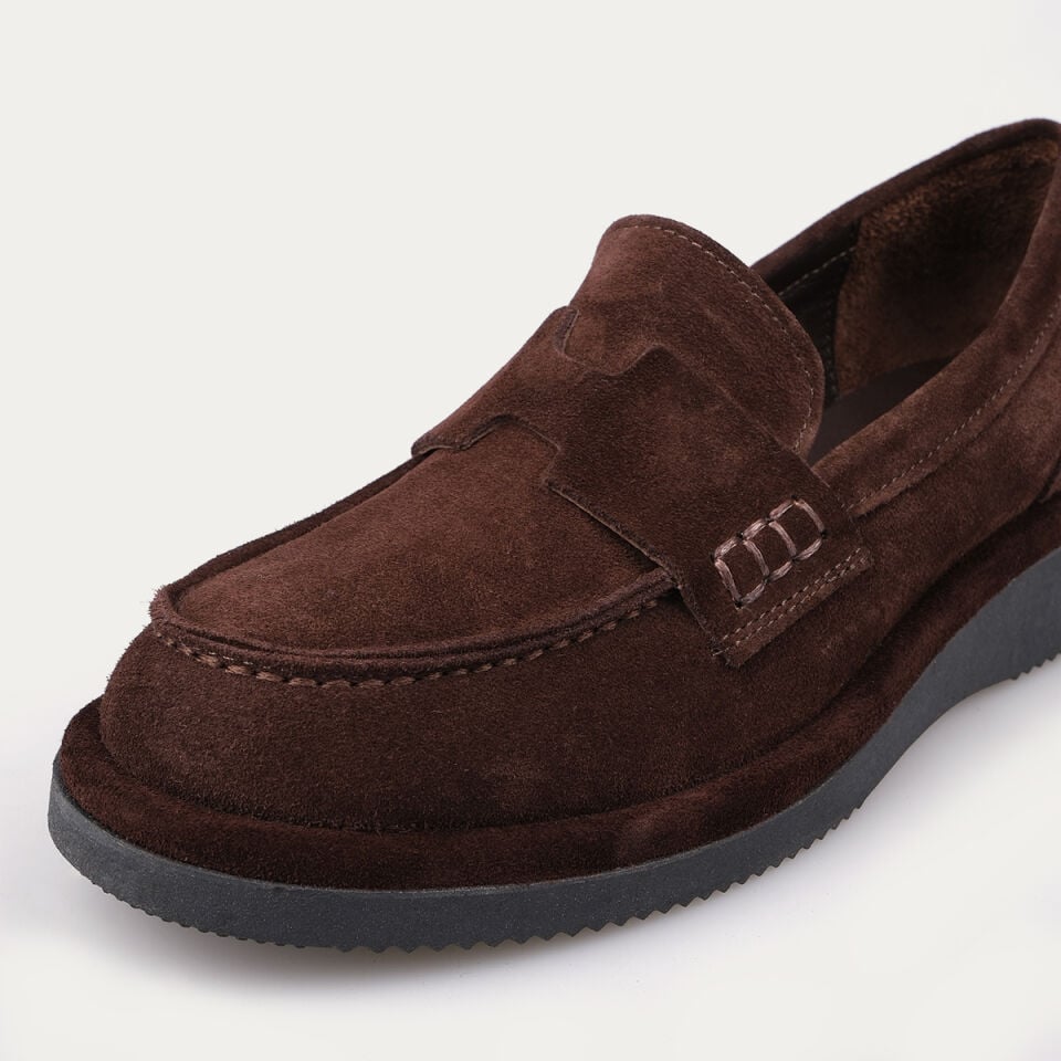 25-515 Kahve Süet Deck Loafer Ayakkabı