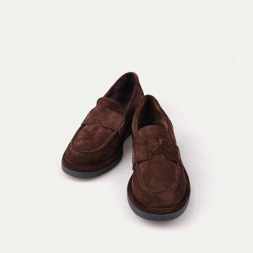 25-515 Kahve Süet Deck Loafer Ayakkabı