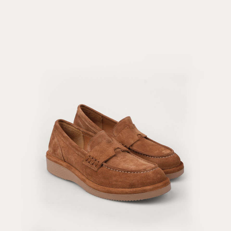 25-515 Camel Süet Deck Loafer Ayakkabı