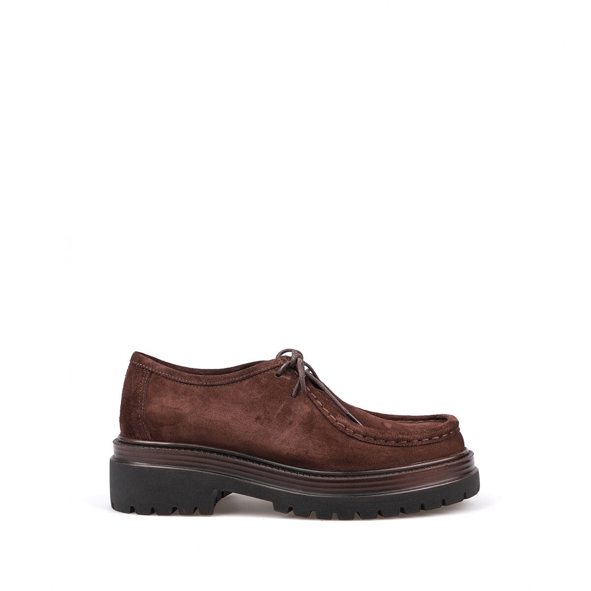 3308 Kahve Süet Bağcıklı Loafer Ayakkabı