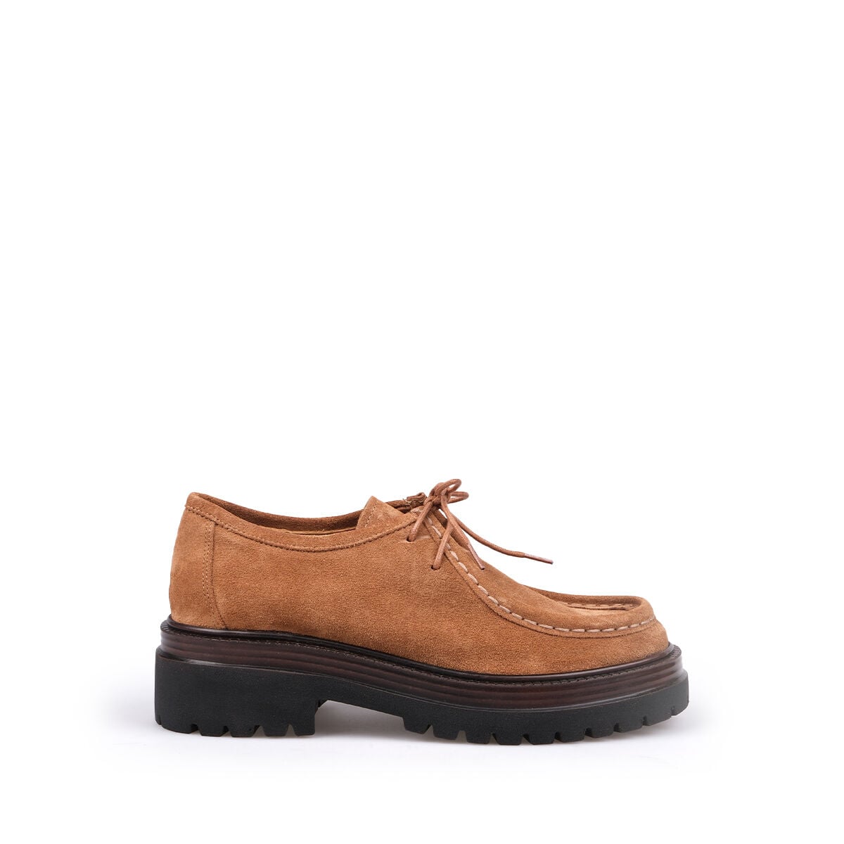 3308 Camel Süet Bağcıklı Loafer Ayakkabı