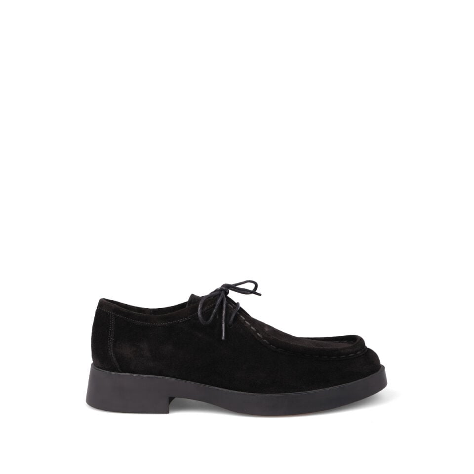 25-513 Bağcıklı Siyah Süet Loafer Ayakkabı