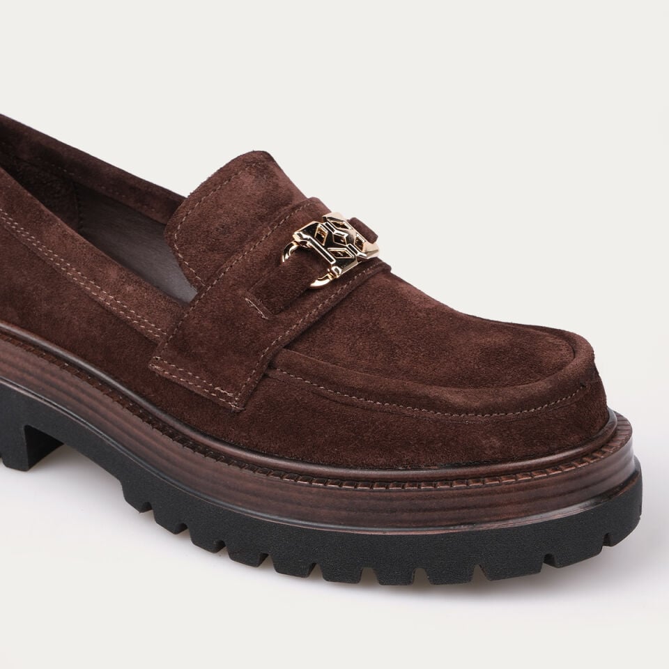 3306 Tokalı Deck Kahve Süet Loafer Ayakkabı