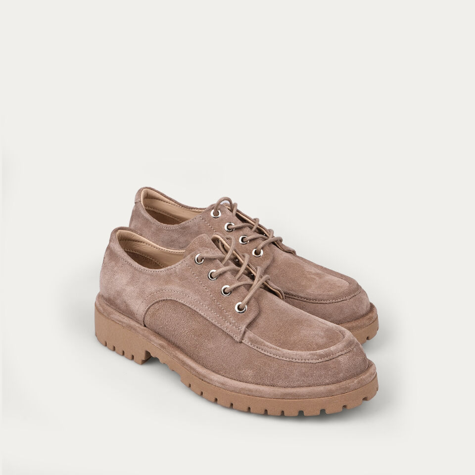 3509 Bağcıklı Bej Loafer Ayakkabı