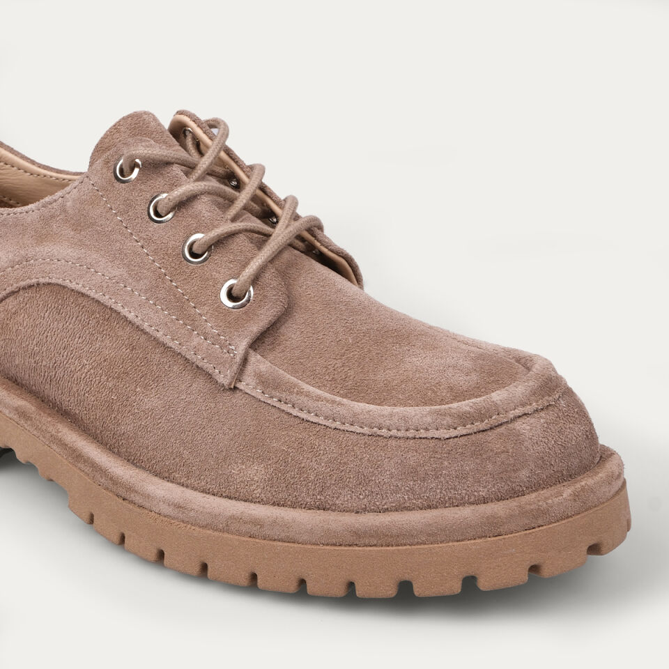 3509 Bağcıklı Bej Loafer Ayakkabı