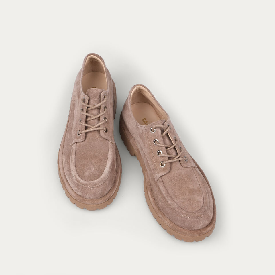 3509 Bağcıklı Bej Loafer Ayakkabı