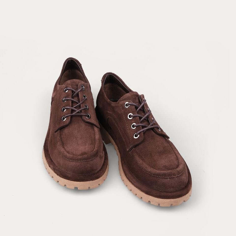 3509 Bağcıklı Kahve Süet Loafer Ayakkabı