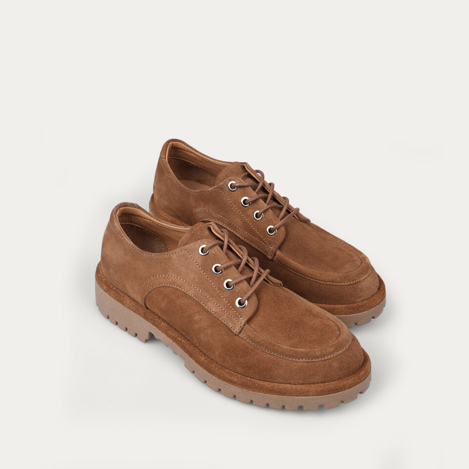 3509 Bağcıklı Camel Süet Loafer Ayakkabı
