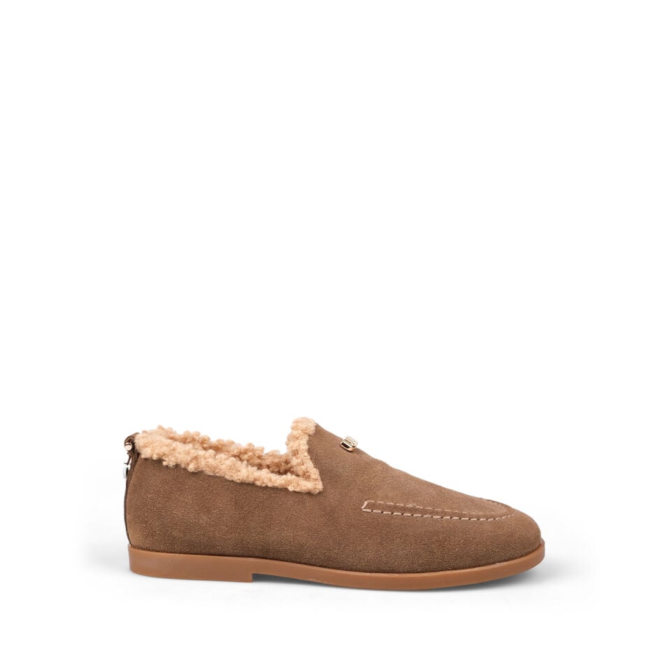8146 Vizon Süet Flat Makosen Ayakkabı