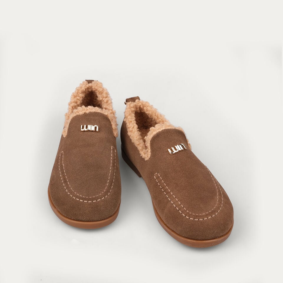 8146 Vizon Süet Flat Makosen Ayakkabı