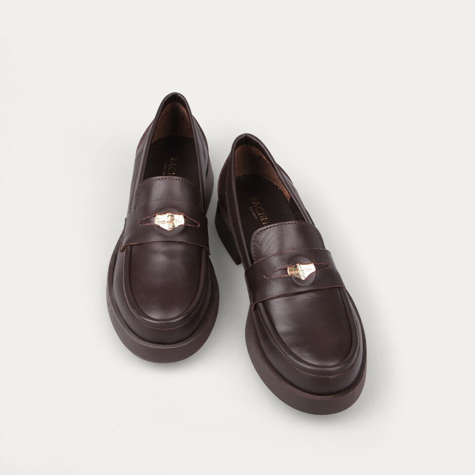 9372 Kahve Deri Loafer Ayakkabı