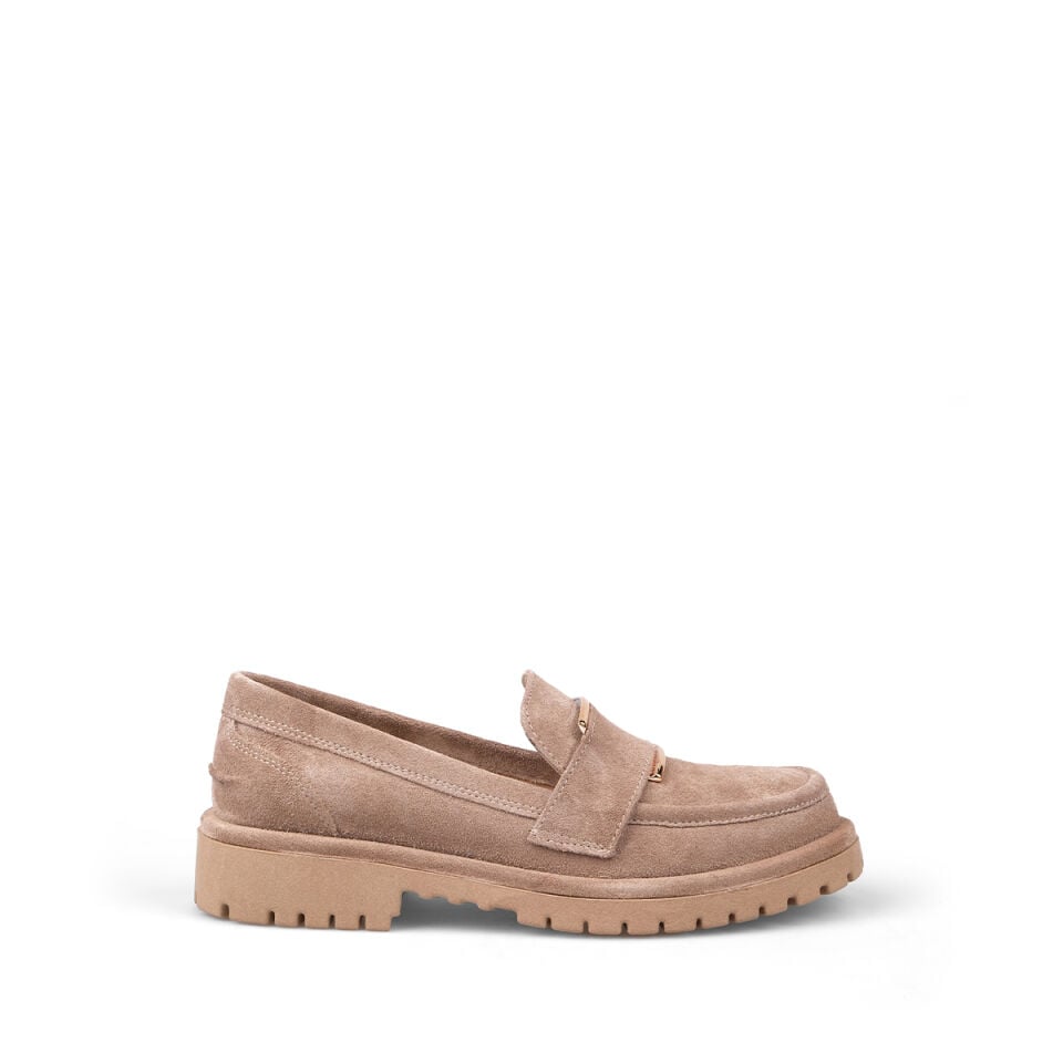9357 Bej Süet Deck Loafer Ayakkabı