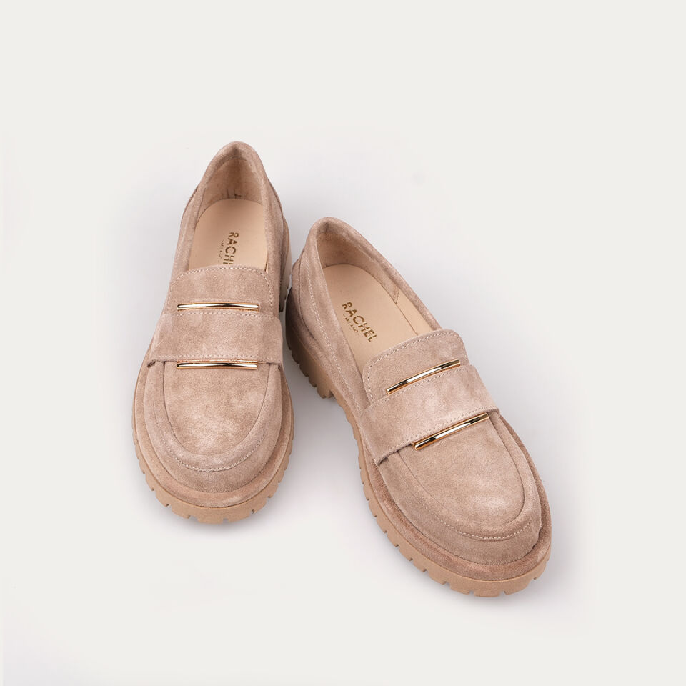 9357 Bej Süet Deck Loafer Ayakkabı