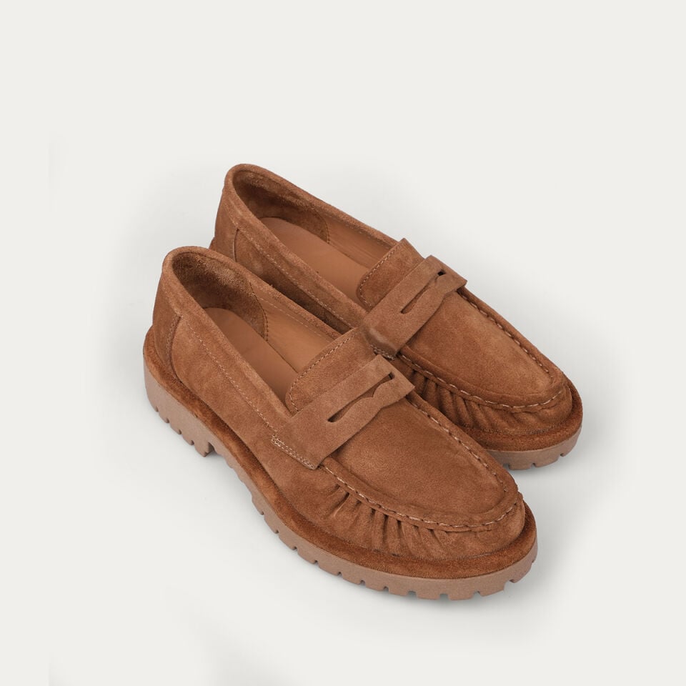 40265 Camel Süet Loafer Ayakkabı