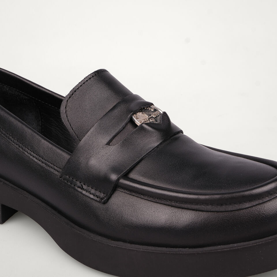 9372 Siyah Deri Loafer Ayakkabı