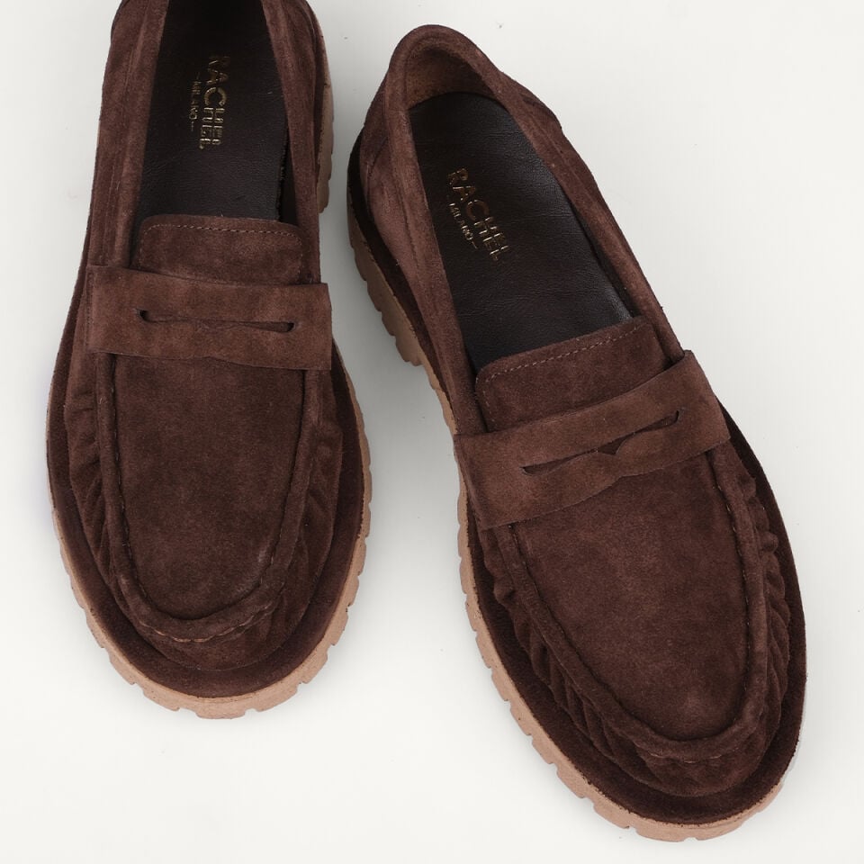 40265 Kahve Süet Loafer Ayakkabı