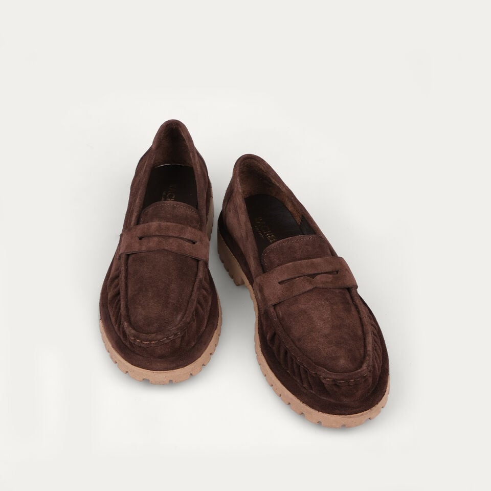 40265 Kahve Süet Loafer Ayakkabı